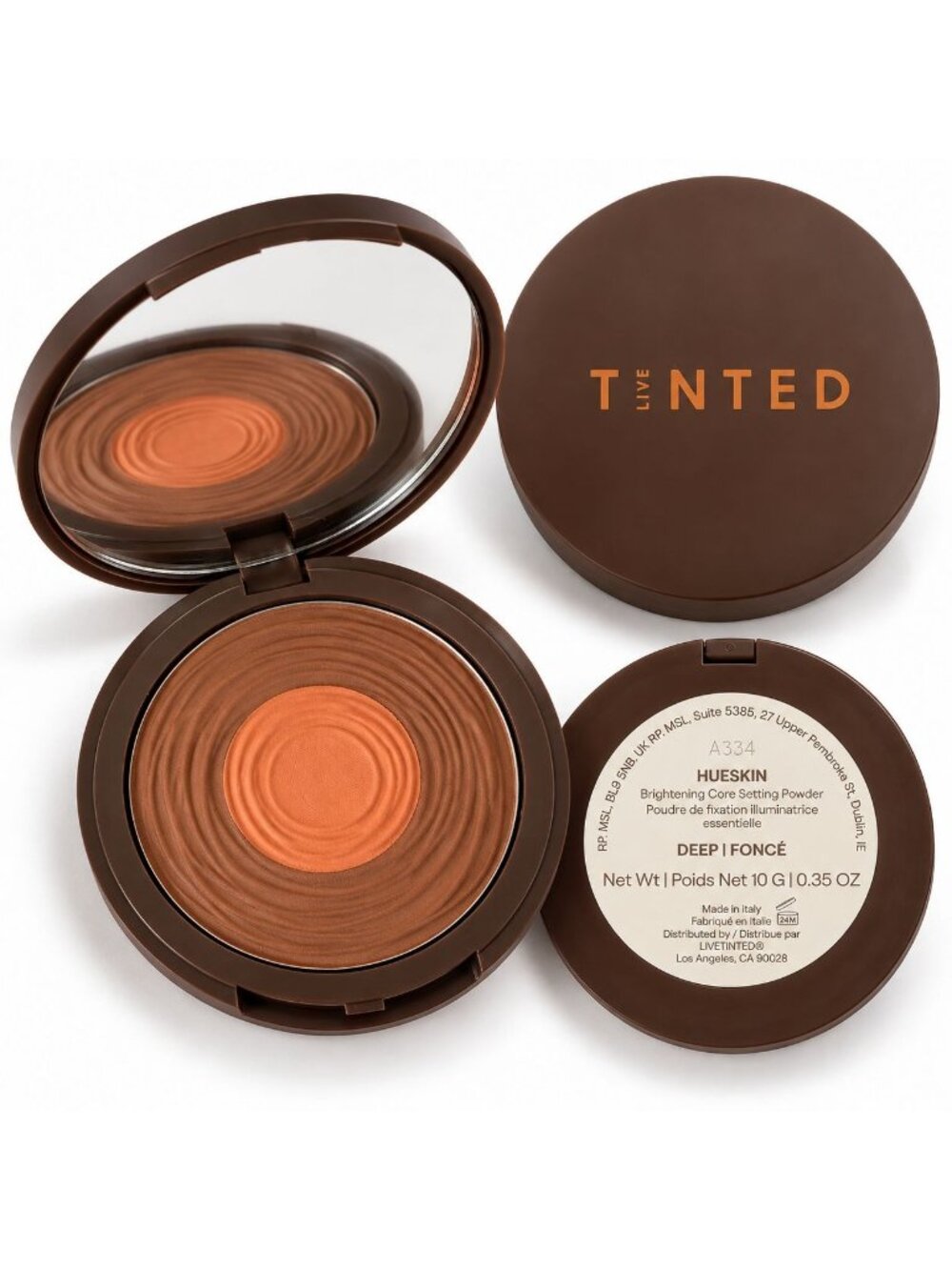 Live Tinted HUESKIN Brightening Core Setting Powder – Deep – 0.35 oz – NEW